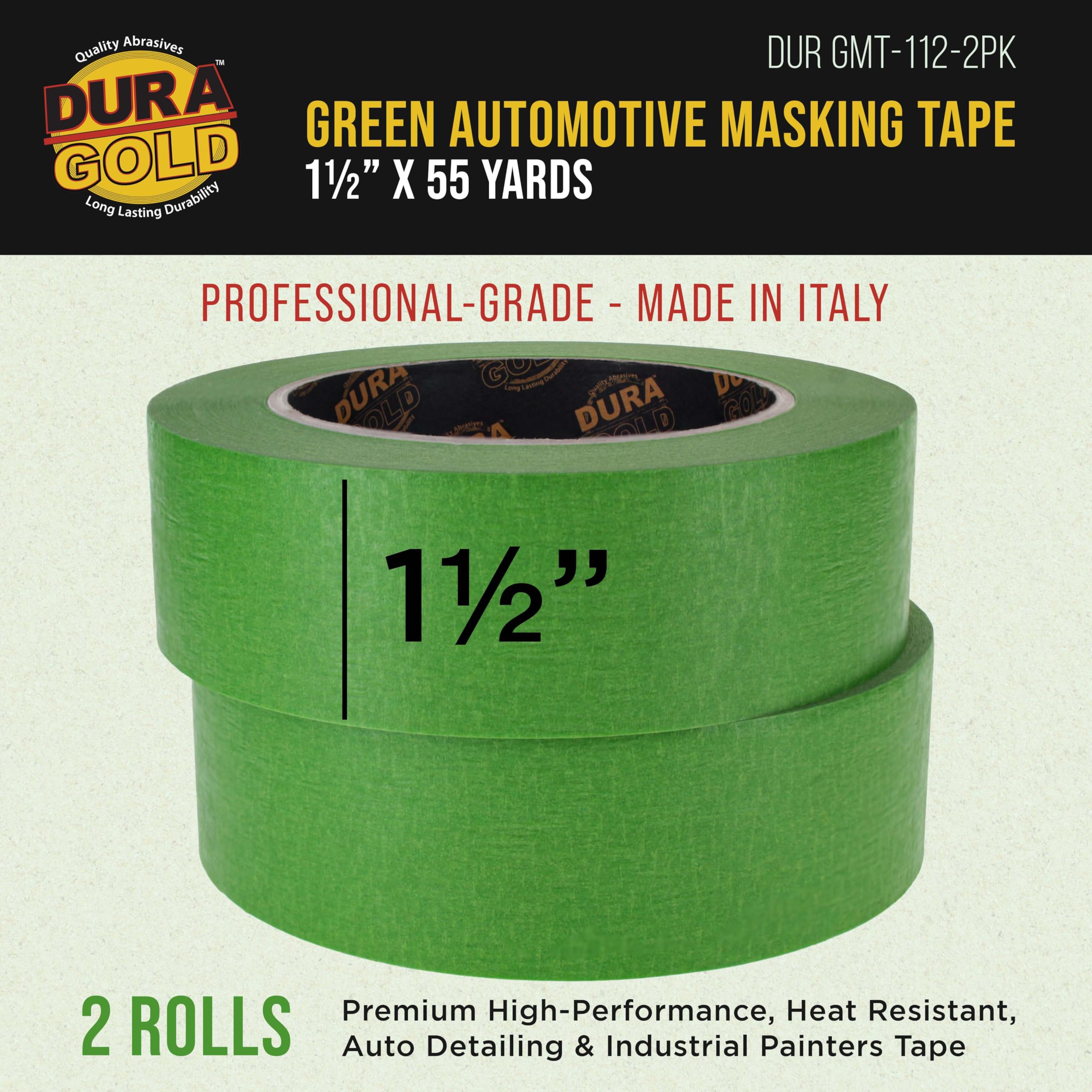 Amazon.co.jp: Dura-Gold Green 自動車用マスキングテープ 1-1/2インチ